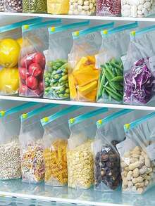 Sacs Ziplock réutilisables, sacs de congélation Ziplock, sacs de congélation étanches réutilisables, sacs hermétiques pour micro-ondes pour le stockage et l'organisation des aliments. Contenants de stockage pour les voyages, pour les noix, les céréales, les légumes, les fruits et les collations. Accessoires de cuisine adaptés aux voyages et à la cuisine à la maison