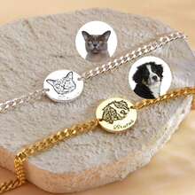Anillo con foto de mascota personalizado, anillo ovalado con retrato de mascota, anillo con foto de perro o gato, joyería personalizada con grabado, regalo para amantes de las mascotas, regalo por pérdida de mascota