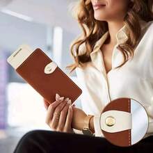 2/6/8Pcs Adjustable Snap Purse Locks - Faux Leather Sew-On Closures With Assorted Color Buttons For Handbags & Clutches