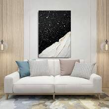 1pc 30x40cm(12x16inch) BlackWhiteTetureAbstractPaintingSetofMountainPaintingPiecesWhiteAbstractPaintingTetureWallArtHeavyTetureArt Framed