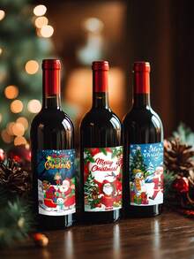 8pcs Christmas Wine Bottle Labels,Merry Christmas Wine Bottle Sticker Set, Cartoon Paper Christmas Decorative Stickers,Xmas Party Wine Bottle Decor Adhesive Labels,Wine Bottle Label, Santa Champagne Bottle Stickers, Christmas Birthday Novelty Bottle Labels, Wine Bottle Waterproof Label Sticker, Christmas Unique Gift For Party Decoration, Creative Gift For Friends, Family