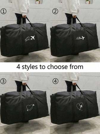 Faltbare Reise-Aufbewahrungstasche, unisex Gepäck mit großer Kapazität mit Flugzeug-Muster, multifunktional für Umzug und Verpackung, ideal für Männer und Frauen in Wohnheimen, Mietshäusern, aus Oxfordstoff-Material, für Umzug und Lagerung, hergestellt aus strapazierfähigem Oxfordstoff, feuchtigkeits- und staubdicht, geeignet für Studentenwohnheime, Kleidungs- und Bettdecken-Aufbewahrung