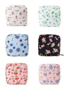 1pc Cartoon Sanitary Napkin Storage Bag, Tissue Storage Bag, Lipstick Cosmetic Bag, Toilet Paper Storage Bag, Multifunctional Sanitary Napkin Storage Bag, Large Capacity Simple Style Portable Bag, Sanitary Napkin Storage Box Storage Bag, Female Menstrual Products, Used To Store Sanitary Napkins, Sanitary Napkins And Tampons,