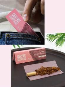 2000 fogli/50 libretti - Cartine per rollare sigarette 1 1/4 - Cartine per rollare rosa non candeggiata - Cartine per rollare con gomma arabica naturale - Cartine per rollare rosa 44*77 MM - Carta per sigarette classica extra sottile che brucia in modo uniforme.