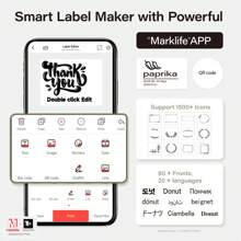 Marklife Makrlife 1pc (Pink) P50 Wirless Thermal Label Printer, Portable Wireless Home Label Maker, Barcode Label Printer For Mailing, Clothing Tag, Jewelry, Retail, Mailing, Gift For Home & Office, Compatible With Android, IOS, With 1roll 40*30mm Label, Christmas Gift / Xmas Gift / New Year 2026/Gift For Family / Year-End