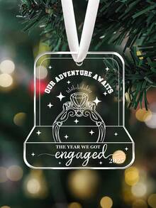 The Year We Got Engaged 2025, Christmas Acrylic Ornament,Bridal Wedding Decorations, Engaged Ring Couple Ornament, Romantic Couple Gifts, Engaged Couples Gifts, Christmas Tree Hanging Ornament,Wedding Home Ornament, Engagement Gifts For Couples 2025, Wedding Decor Newlywed Gift For Couples Home Decor Christmas Decorations Room Decor