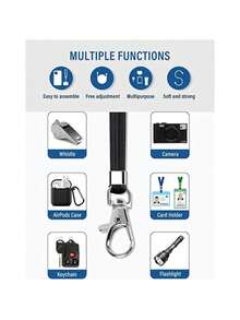 Kit 3 Peças Cordão Universal de Nylon Para Celular/ Smartphone – Alça Macia Ajustável de Pescoço e Pulso Com Suporte Seguro/ Ideal Para Viagem/ Trabalho/ Passeio e Esportes - 2 Peças - Visão 4