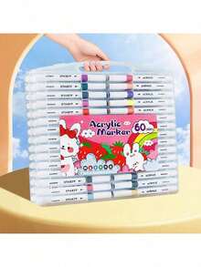 5pcs/9pcs/10pcs/12pcs/24pcs Acrylic Marker Pens, Children's Art Graffiti Pens, Waterproof Acrylic Marker Pens, Opaque Layerable Watercolor Pens, Random Delivery