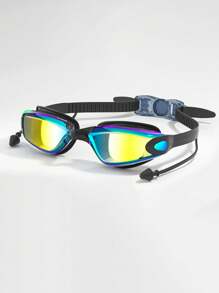 1pc High Definition Swim Goggles, Waterproof Anti-Fog, Electroplated Colorful, Comfortable Adjustable Strap, Kids Swim Goggles