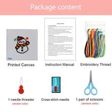 1 Set Christmas Cross Stitch Postcard DIY Kit, 5 Cards Included With Fabric/Thread/Needle, Multiple Pattern Options, 11CT Middle Grid, Pendant, Gift, Wall Decor