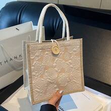 Linen Tote Bags, Blank Tote Bags, Reusable Fashionable Versatile Shopping Bags, Annual Meeting Carry Gift Bags, You Can Do DIY Design On Them, Simple And Elegant, Bridesmaid Wedding Gift Bags, Bags For Students, Back To School And Teachers, Perfect For Gift Promotion Needs, Giveaways, Trade Shows, The Surface Can Be Screen Printed,