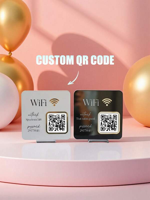 1 PC Custom Acrylic WiFi Sign With Base And QR Code. Scan The WiFi QR Code. Suitable For Personalized Guest Signage For Hotels, Businesses, Offices, And Homes. Durable Acrylic Material, Stylish And Simple, Unique And Personalized Gift.