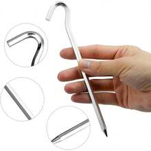 Outdoor Tent Ground Pegs - Silver - View 4