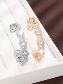 1pc Luxury Elegant High-End Open Bangle Bracelet, Suitable For Daily Wear And Parties