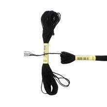 12/24/48pcs 8m Embroidery Thread Cotton Cross Stitch Threads Black And White Embroidery Floss Set For Home Knitting Cross Stitch