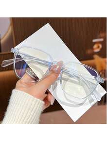 2025 Spring New Polygon Eyeglasses Frame, Versatile Minimalist Solid Color Casual TPR (Thermoplastic Rubber) Non-Prescription Glasses - Multicolor - View 14