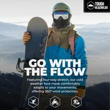 قناع تزلج - قناع وجه دافئ - تجهيزات دراجة نارية قابلة للتنفس للطقس البارد - قناع وجه شتوي قطعة واحدة