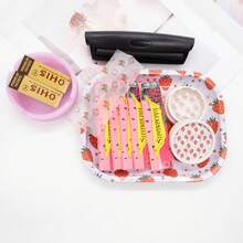 11 peças/Conjunto Kit de Acessórios para Fumar, Inclui Bandeja, 5 peças de Papel de Sabor de 110mm, 2 peças de Filtros, Máquina de Enrolar, Cinzeiro Rosa, Papel de Sabor de Camada Única, Várias Combinações de Padrão e Sabor, Adequado para Halloween, Natal