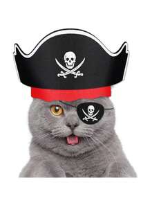 加勒比海盗：黑珍珠号的诅咒服装、道具、万圣节派对毯子、海盗头饰、帽子、骷髅面具 Legigo 海盗帽经典服装帽眼罩 - 海盗船长帽海盗眼罩适合海盗派对角色扮演加勒比海礼服、圣诞节
