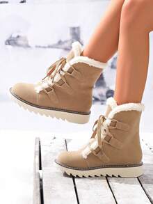 Women's Versatile Faux Suede Skate Sole Ankle Boots, Perfect For Warm Summer Shoes, Spring Shoes, Spring Break, Easter, Mother's Day Gifts. Women's Sports Outdoor Shoes, Women's Snow Boots