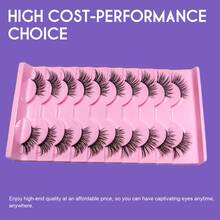 7pcs/10pcs Transparent Stem Half-Strip Eyelashes, Natural Cat Eye Makeup, Extended Tail Lashes, Fluffy Soft Faux Mink Lashes, Natural Makeup, Suitable For Daily Makeup, Beauty Blogger Makeup YP003 - Black - View 7