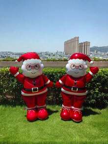 1pc/3pcs Christmas Balloon Set, Extra Large Santa Claus Foil Balloon, Mini Christmas Gift Box, Mini Christmas Red Candy Cane Foil Balloon, Suitable For Christmas Party Decoration, Santa Claus Christmas Balloon Decoration, Christmas Decoration, Holiday Party, Room, Winter Themed Birthday Decoration