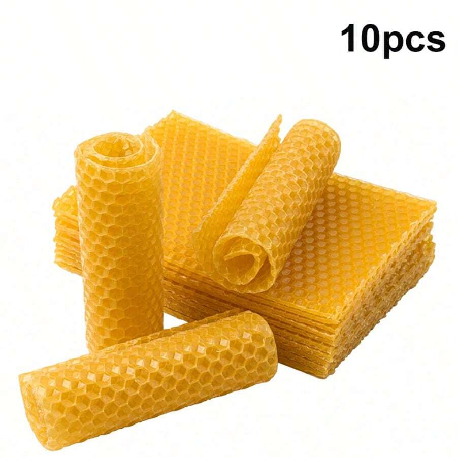 10pcs Beeswax Sheets, For Candle Making, Wood Floor Waxing, Household Crafts - Beeswax Sheet - View 1