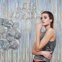 1 件激光雨幕 / 2 件/3 件（蓝色激光 + 香槟色套装）/ 2 件（香槟色雨幕）闪亮香槟色生日派对装饰背景、乔迁、周年纪念、婚礼装饰增添欢乐气氛 - 銀色 - 查看 9