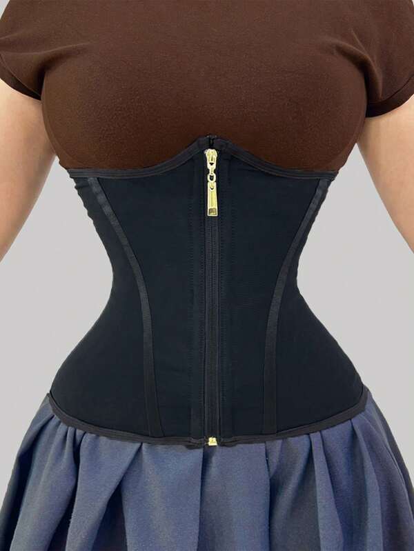 Corsetto vita donna, cintura vita, top modellante con zip e effetto modellante