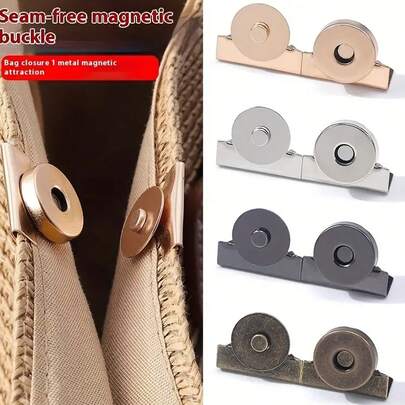 磁性按扣套装，可拆卸设计，隐形夹适用于包袋和衣服，多种颜色：银色/金色/黑色/古铜色