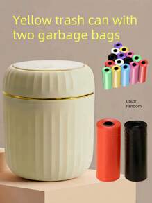Mini Desktop Trash Can, With Lid, With Garbage Bag, Top Gallon Small Countertop Trash Can, Small Desktop Plastic Lid Trash Can, Desktop Small Recycling Cute Trash Can, Gallon Suitable For Office Bathroom, Kitchen, Living Room, Bedroom, Pink Mini Trash Can, With Lid,