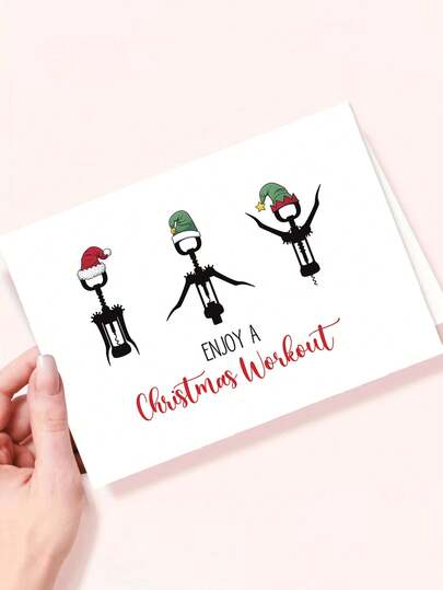 1 张带信封的搞笑圣诞贺卡 - 圣诞快乐节日贺卡，充满欢笑 - 节日设计，适合赠送礼物、朋友、家人、同事