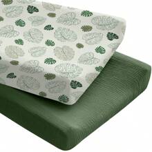 2 Packs Muslin Changing Pad Covers For Boys And Girls, Ultra Soft & Breathable Cotton Baby Diaper Changing Table Covers, Neutral Nursery Diaper Changing Pad Sheets, Baby Shower Gifts - Multicolor - View 14