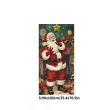 2D Door Hanging Decor - Large Santa Claus With Gift Christmas Door Hanging Decor, Made Of Polyester Fiber, No Power Source Required, Suitable For Most Doors, Holiday Home Decor, Best Choice For Easy Hanging, Christmas Decoration