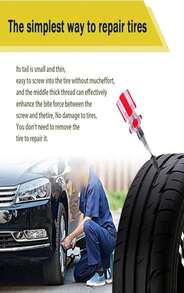 60PCS Tire Repair Rubber Nail, Vacuum Tire Repair Kits Spiral Rubber Nails, Tire Screw Plug Fast Tool Self Service Tire Repair Nail For Car, Motorcycle, Truck, Tractor Tire Puncture Repair - ColorA - View 6