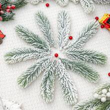 Artificial Flocking Pine Needles Branches Fake Tree Branches DIY Leaves For Christmas Wreaths Accessories Party Holiday Decor