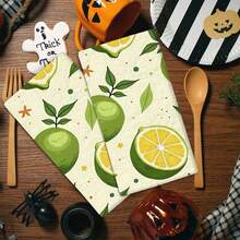 2/4 Paños de cocina con estampado de limón, paños de microfibra súper absorbentes y modernos, paños de té para cocinar y hornear, trapos de limpieza, toallas de mano, muy suaves y absorbentes, decoración de cocina, regalos para vecinos, madres, cumpleaños, inauguración de la casa para amigos, artículos esenciales de cocina, necesidades diarias