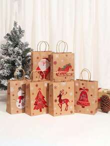 12pcs/Pack Christmas Party Gift Baking Candy Cookie Bags, Assorted Christmas Christmas Decorations Christmas Pajamas Christmas Gifts Christmas Decor