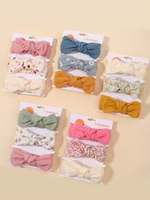3pcs Soft Rabbit Ear Bow Headband, Cute Decor For Babies Daily Styling - Multicolor - View 6