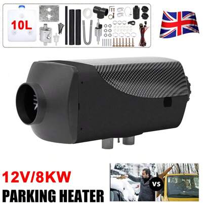 8KW Air Parking Heater, 12V&24V Parking Fuel Heater, Night Air Heater, Upgrade Smart Remote Control, Remote LCD Monitor For Truck, Boat, Car Trailer, Motorhomes, Campervans, Caravans, Black & Carbon, 10L