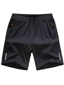 1 chiếc quần short thể thao nữ mùa hè có dây rút ở eo, thích hợp cho các hoạt động thể thao và ngoài trời vào mùa hè, màu đen. - màu đen - Xem 4