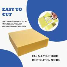 1 pieza de cojín de espuma de alta densidad y grosor, cojín de sofá, cojín de silla, espuma de reemplazo, espuma tapizada de alta resistencia, cojín de ventana, respaldo, cojín de mueble, cojín de silla de ruedas, proyecto DIY, cuadrado, resistente a las manchas amarillas