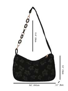 Solid Color Casual Lightweight Luxury Shoulder Bag, Suitable For Women's Daily Commute In Spring And Summer - Black - View 2