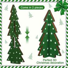 3 pièces Arbres de Noël de style campagnard - Ensemble de 3 pièces avec motifs à pois, décorations de table en bois, convient pour les centres de table de Noël et de Thanksgiving et la décoration de plateaux à étages.