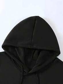 Sudadera con capucha para hombres de moda casual, último modelo 2025 - Negro - Ver 4