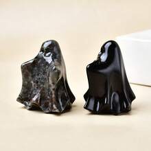 CUPIDCRYSTAL Tallas de cristal natural de fantasmas, el regalo perfecto para Halloween, una combinación de cristal y piedra, utilizado para decorar el altar de la bruja, la mejor opción de cristal para la curación y la meditación.