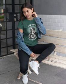 Camisa Nossa Senhora 100% Algodão Novidade Full - Verde Escuro - Visão 3