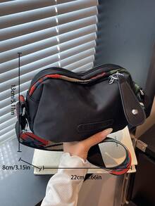 1pc Floral Decor Multi-Purpose Small Crossbody Shoulder Bag, Suitable For Outing, Travel, Vacation, Shopping - Black - View 2