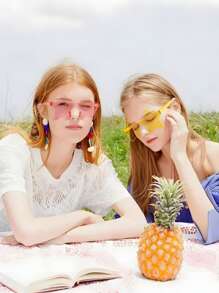 5/10pcs-Rimless Glasses Five-Pointed Star Shaped Frameless Glasses Transparent Candy Color Eyewear For Party Favor, Perfect For Pool And Beach Parties Summer Parties, Birthday Parties. Carnival, Fun Events Or Party Favors, (More Colors Random), Christmas Mother's Day Graduation Halloween - Multicolor - View 5