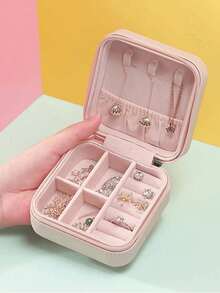 4/1pc Mini Travel Jewelry Storage Box, Multifunctional Jewelry Box, Waterproof Earring Ring Box, Portable Women Jewelry Organizer, Home Jewelry Display Box, Detachable Jewelry Box, PU Leather Jewelry Case For Jewelry, Rings, Earrings, Lipstick, Watches, Necklaces, Gift For Friends, Teachers, Bridesmaids, Back To School Essentials, Travel Necessities, Bedroom Decor, Desk Accessory, Suitable For Autumn And Winter